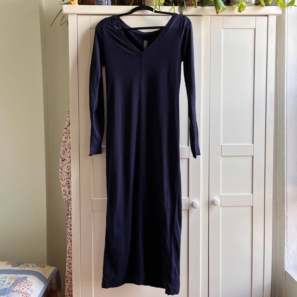 Raquel Allegra handmade in Los Angeles size Sm. 100% cotton navy dress
